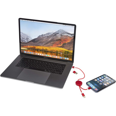 Logotrade corporate gift picture of: Alasia 5-in-1 recycled aluminium and plastic 30 cm data sync and 27W fast charge cable